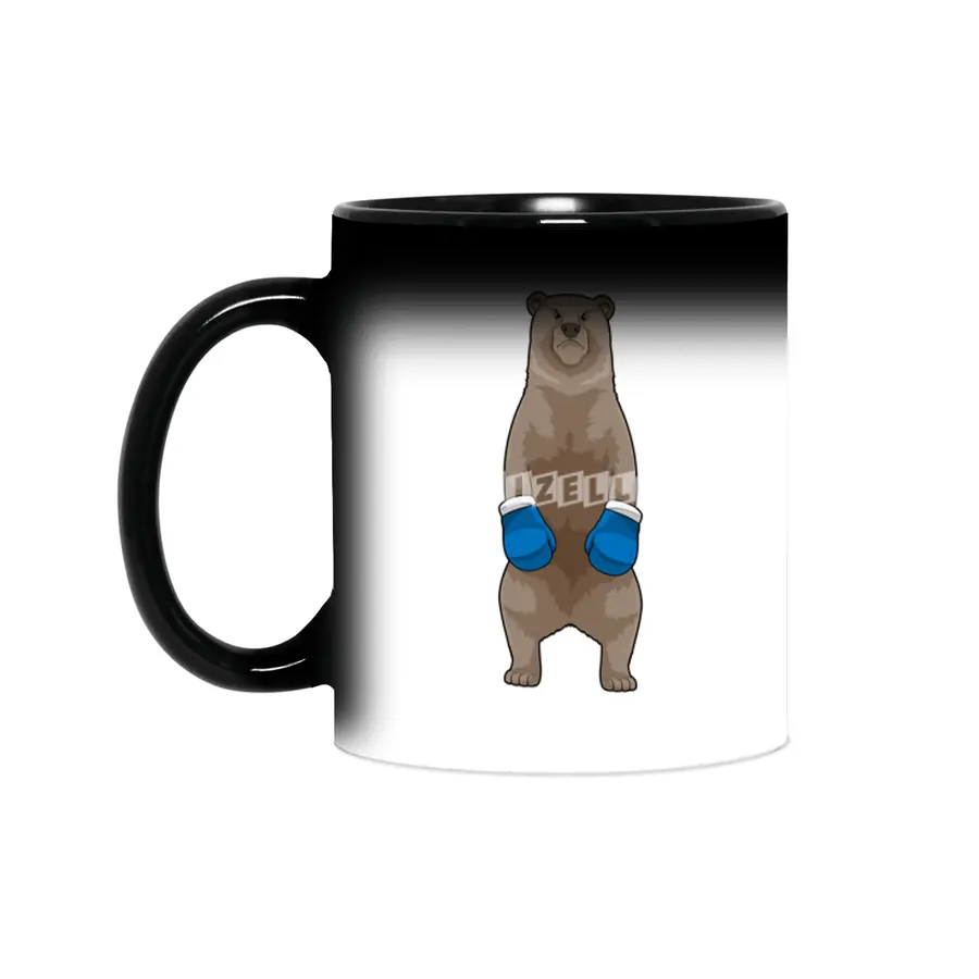 Bear as Boxer with Boxing gloves Sihirli Kupa