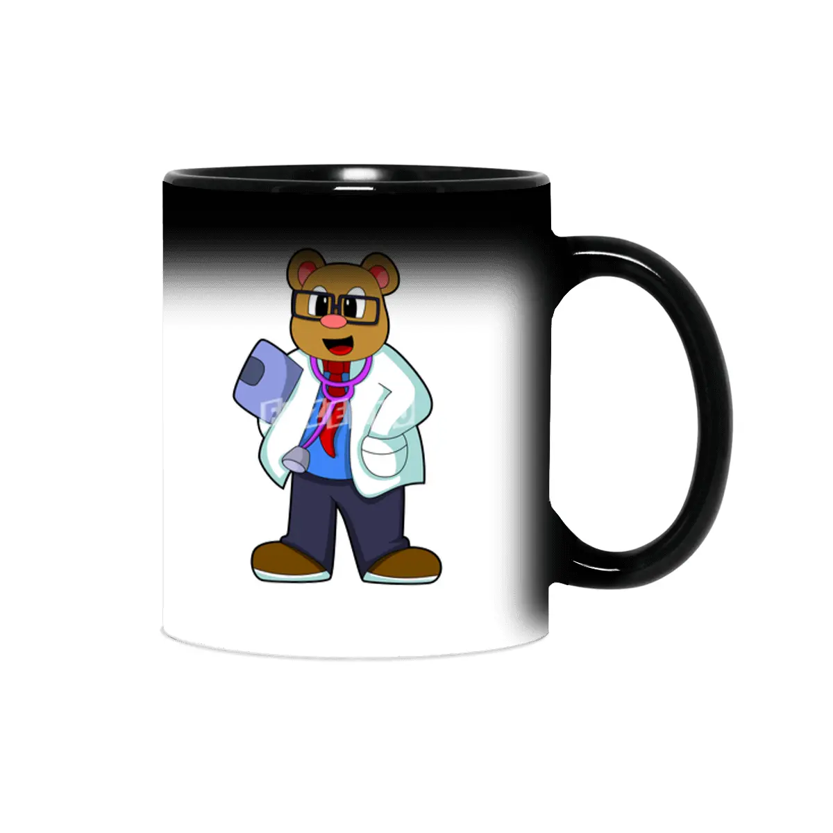 Bear as Doctor with Stethoscope Sihirli Kupa