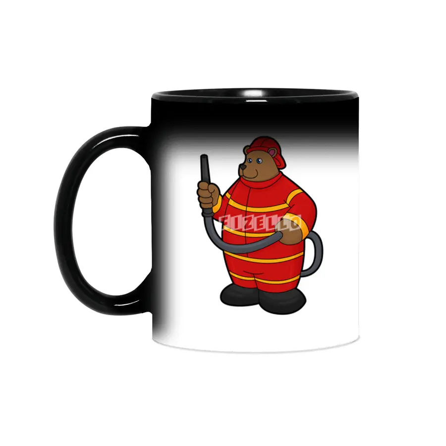 Bear as Firefighter with Hose Sihirli Kupa