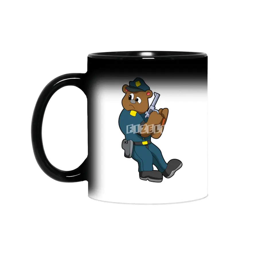 Bear as Police officer with Gun - Police Sihirli Kupa