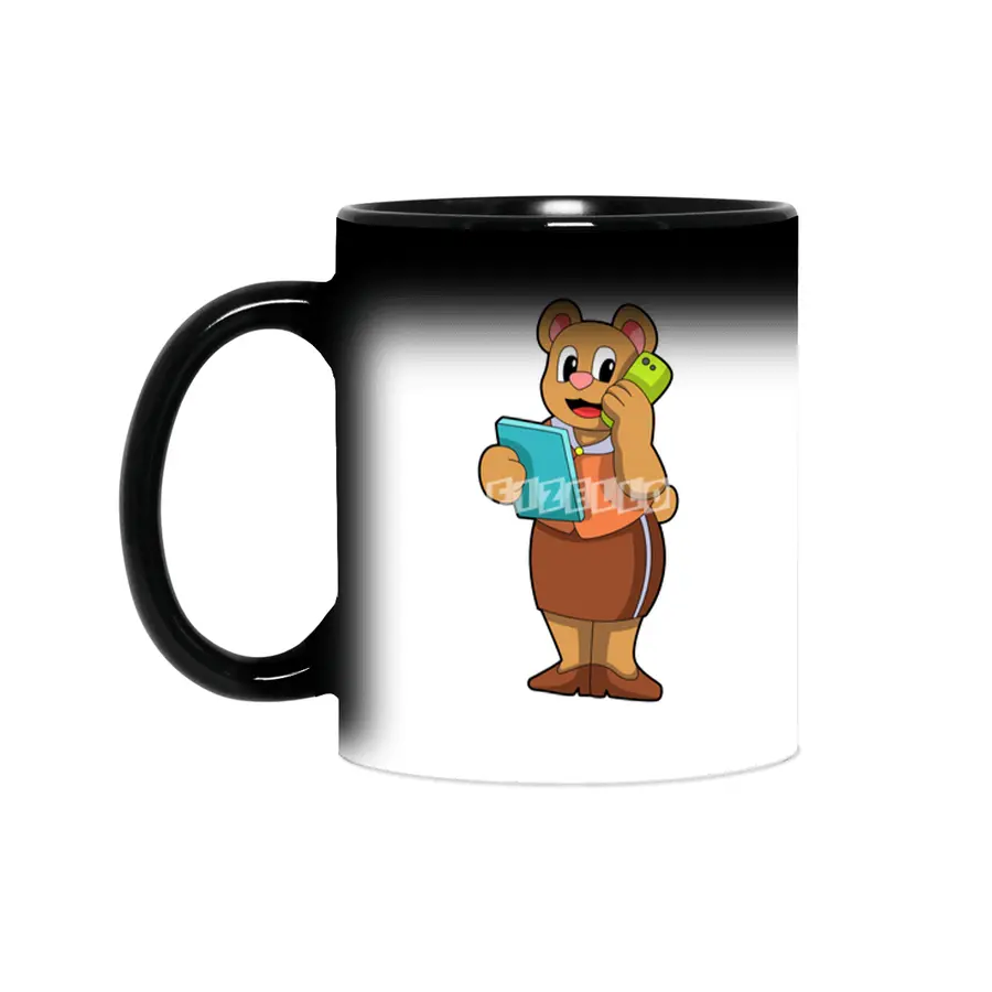 Bear as Secretary at Call with Phone Sihirli Kupa
