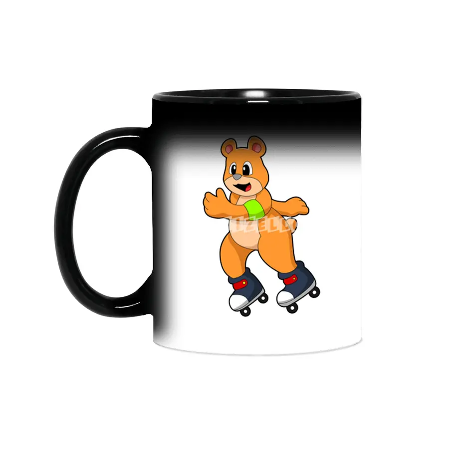 Bear as Skater with Inline skates Sihirli Kupa