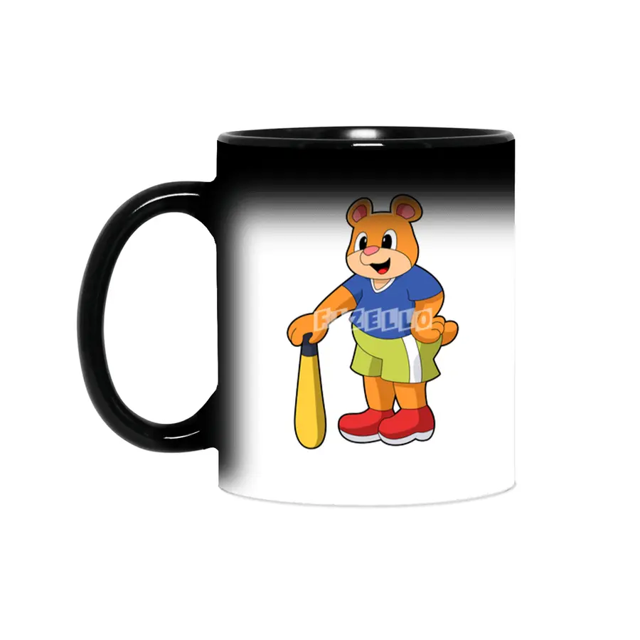 Bear at Baseball with Baseball bat Sihirli Kupa