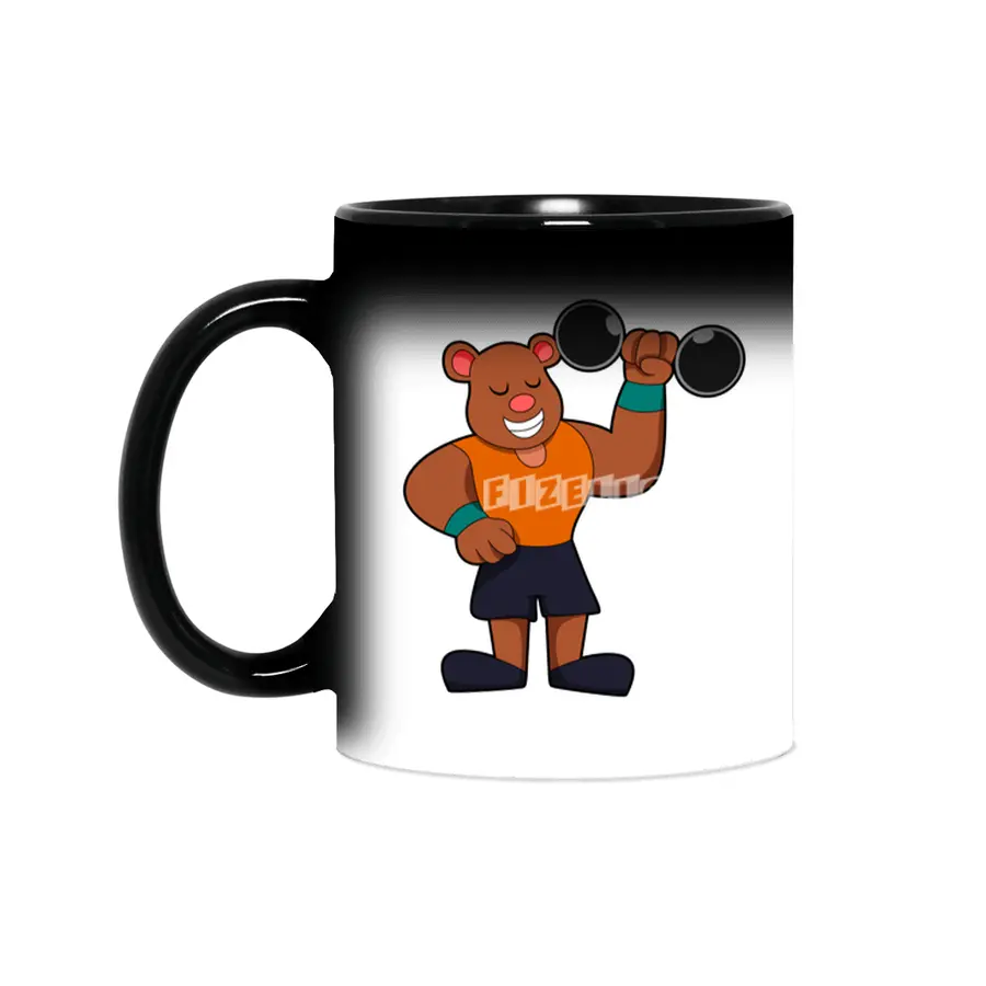 Bear at Bodybuilding with Dumbbell Sihirli Kupa