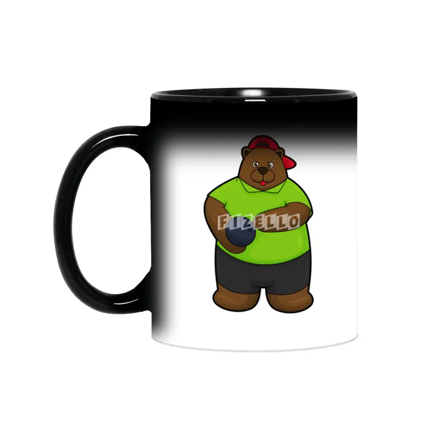 Bear at Bowling with Bowling ball Sihirli Kupa