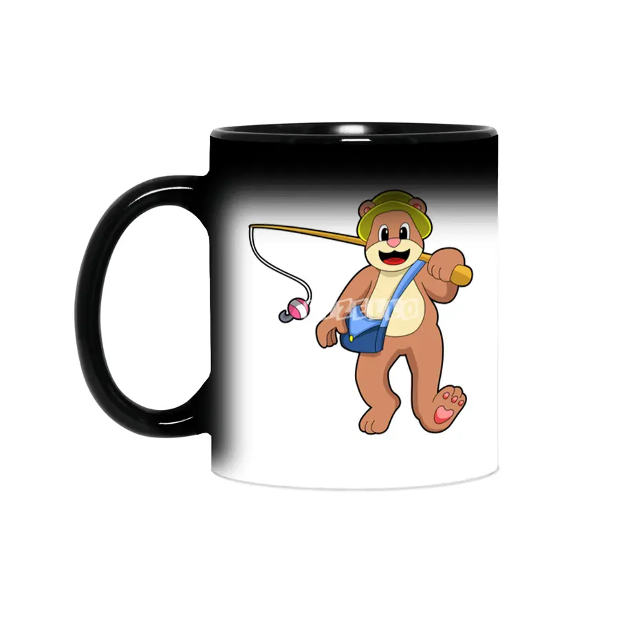 Bear at Fishing with Fishing rod Sihirli Kupa