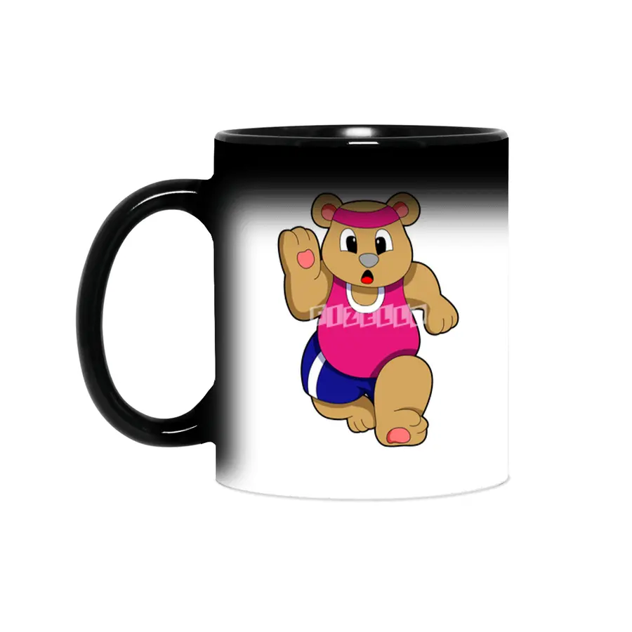 Bear at Fitness - Jogging with Headband Sihirli Kupa