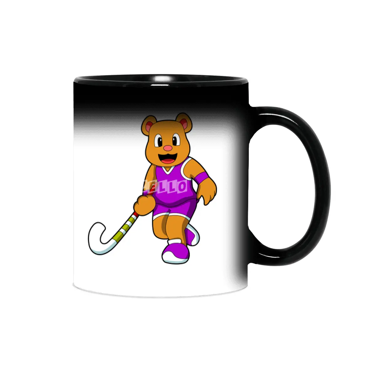 Bear at Hockey with Hockey stick Sihirli Kupa