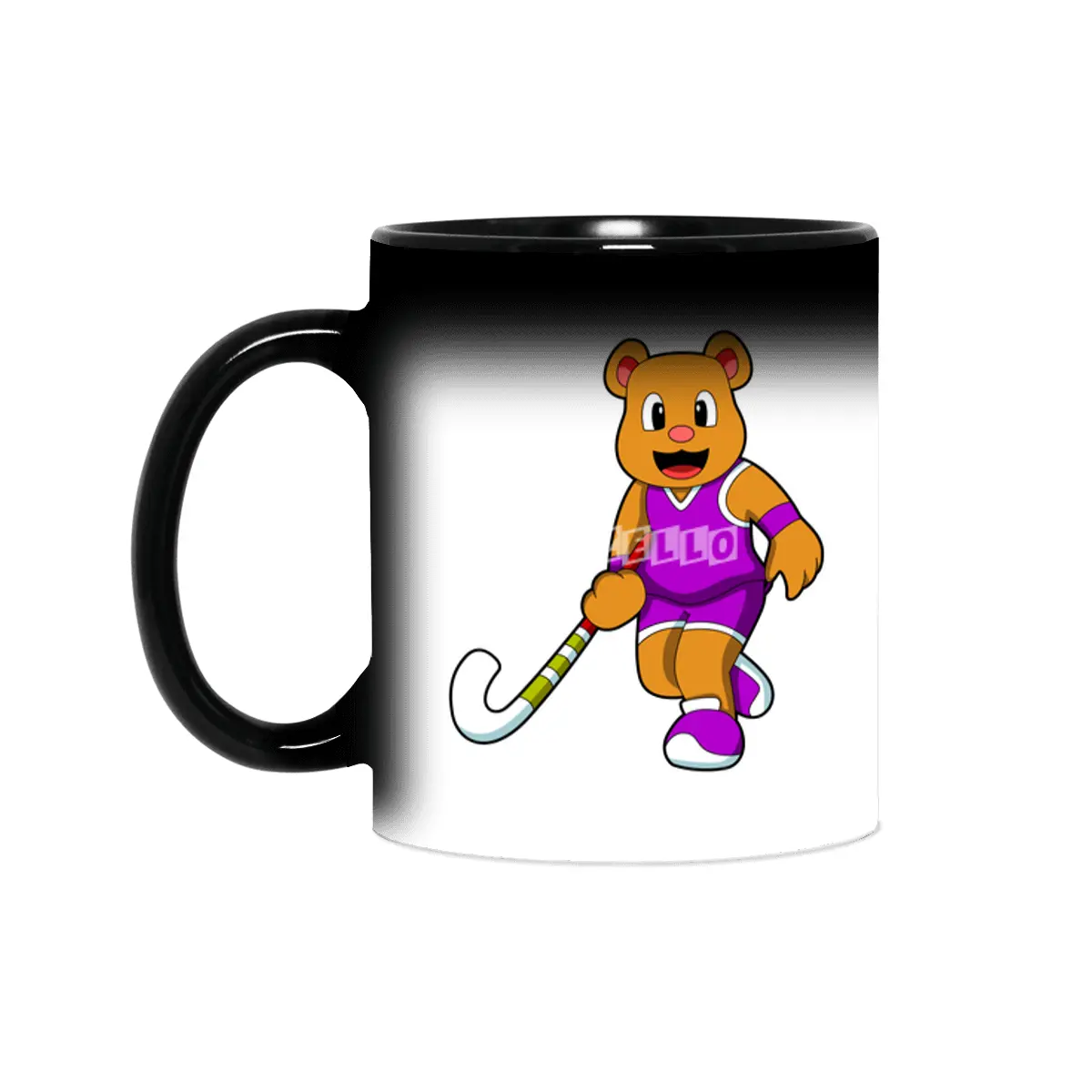 Bear at Hockey with Hockey stick Sihirli Kupa