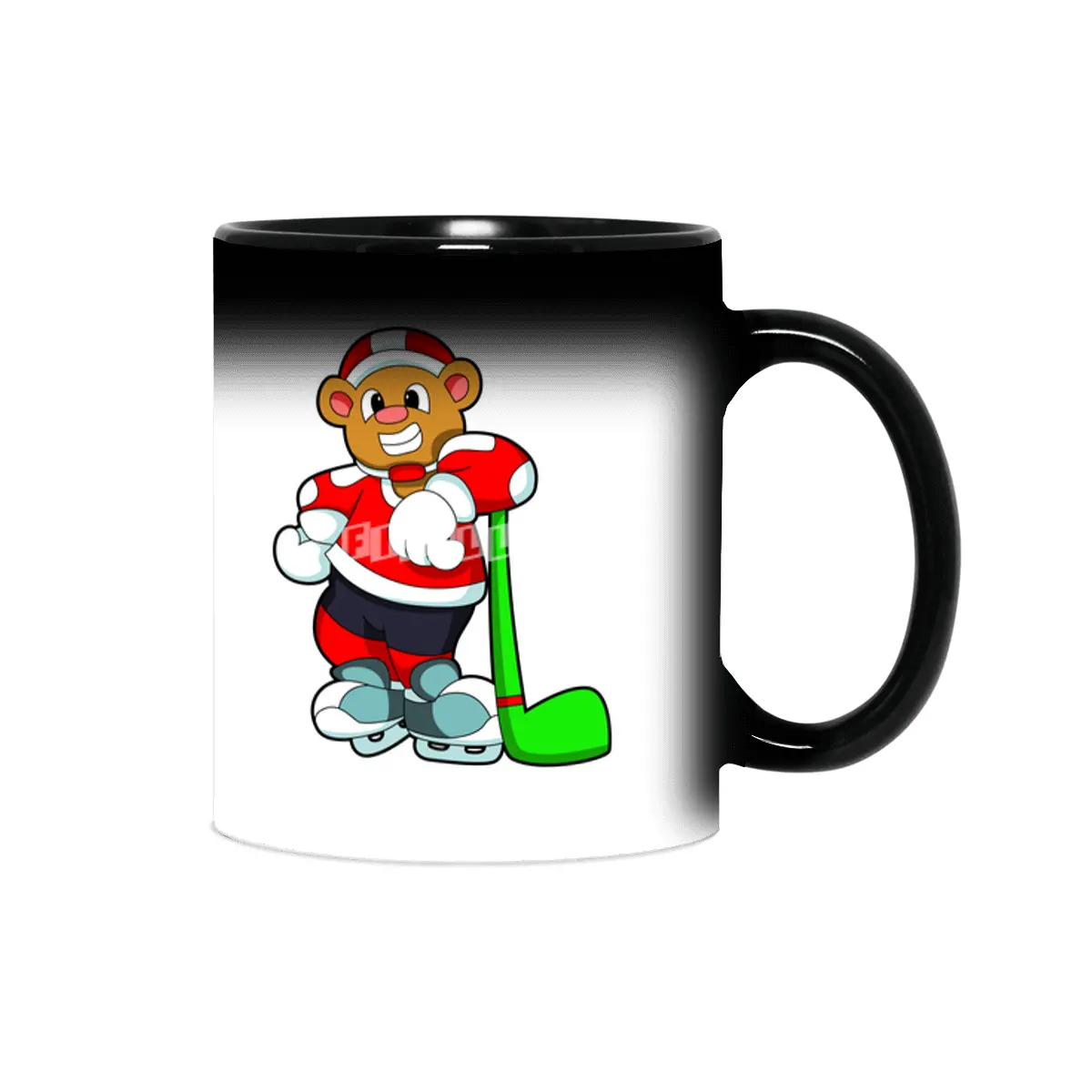Bear at Ice hockey with Ice hockey stick Sihirli Kupa
