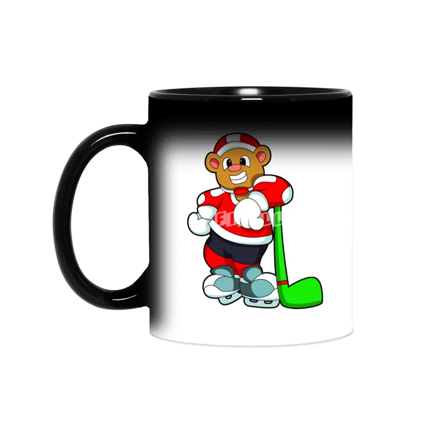 Bear at Ice hockey with Ice hockey stick Sihirli Kupa