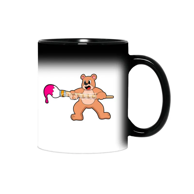 Bear at Painting with Brush & Paint Sihirli Kupa