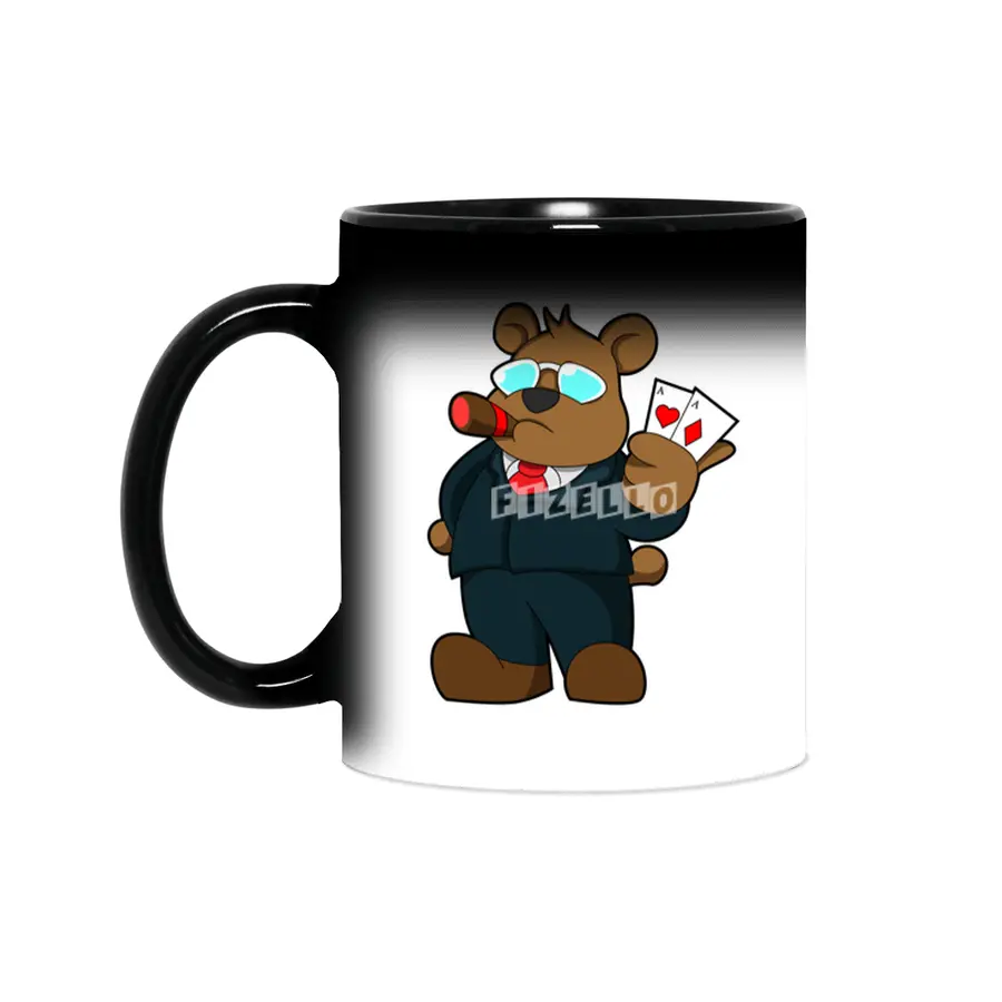 Bear at Poker with Cards Sihirli Kupa