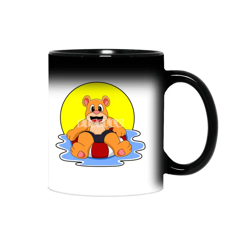 Bear at Swimming with Swim ring Sihirli Kupa