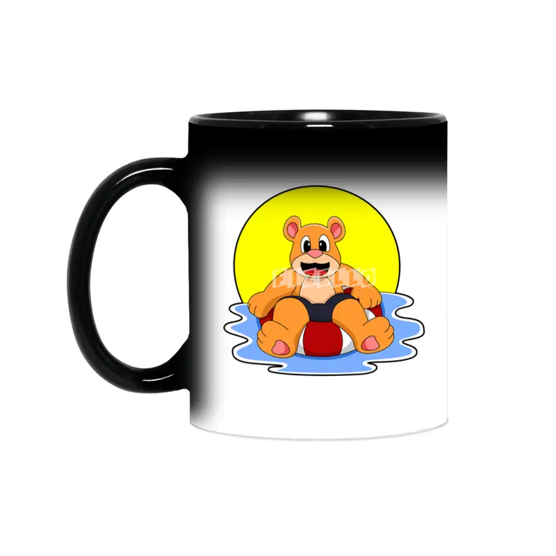 Bear at Swimming with Swim ring Sihirli Kupa