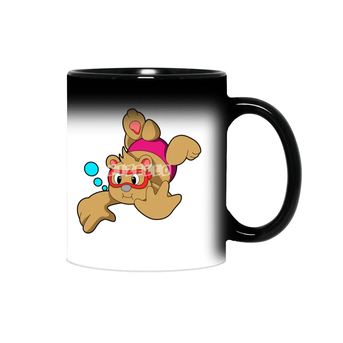 Bear at Swimming with Swimming goggles Sihirli Kupa