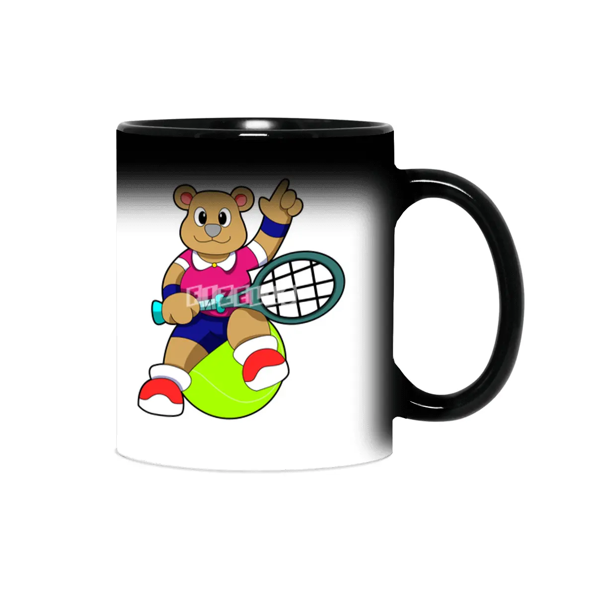 Bear at Tennis with Tennis racket & Tennis ball Sihirli Kupa