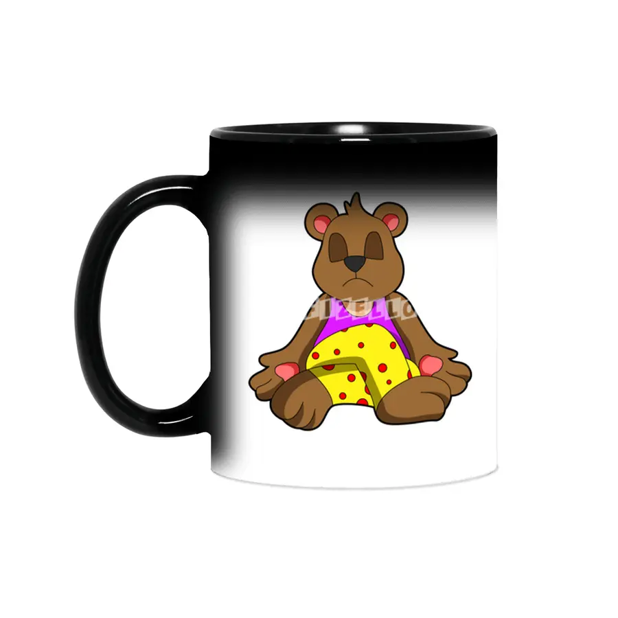 Bear at Yoga with Legs crossed Sihirli Kupa