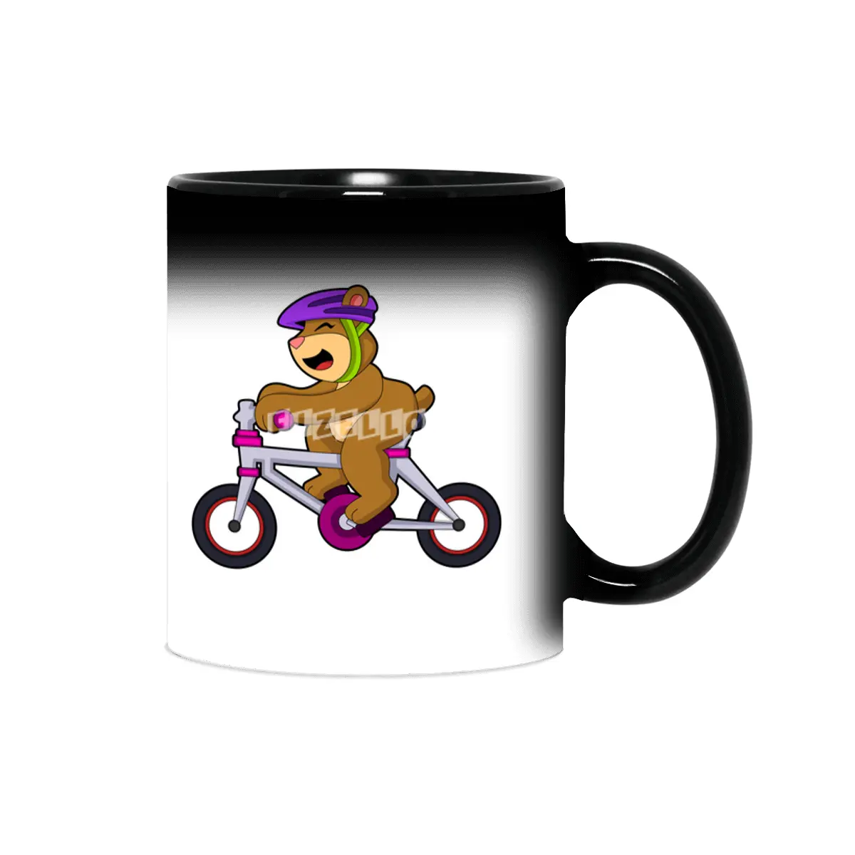 Bear with Bicycle & Helmet Sihirli Kupa