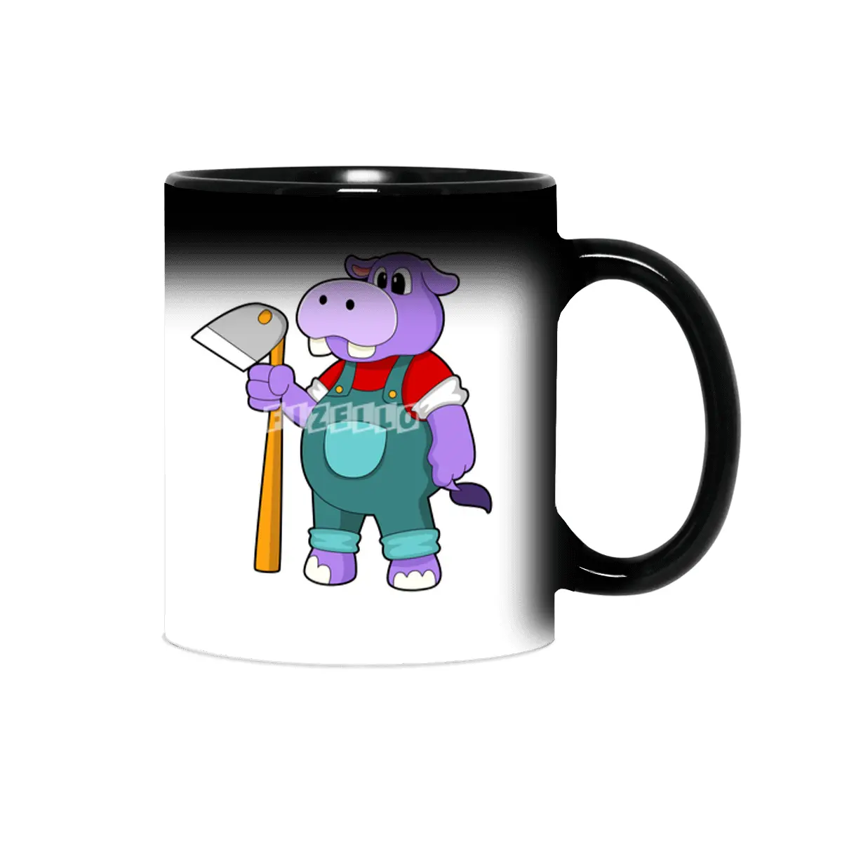 Hippo as Farmer with Garden hoe Sihirli Kupa