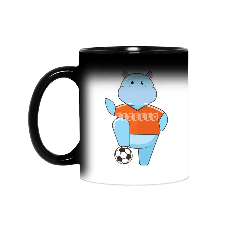 Hippo as Soccer player with Soccer ball Sihirli Kupa