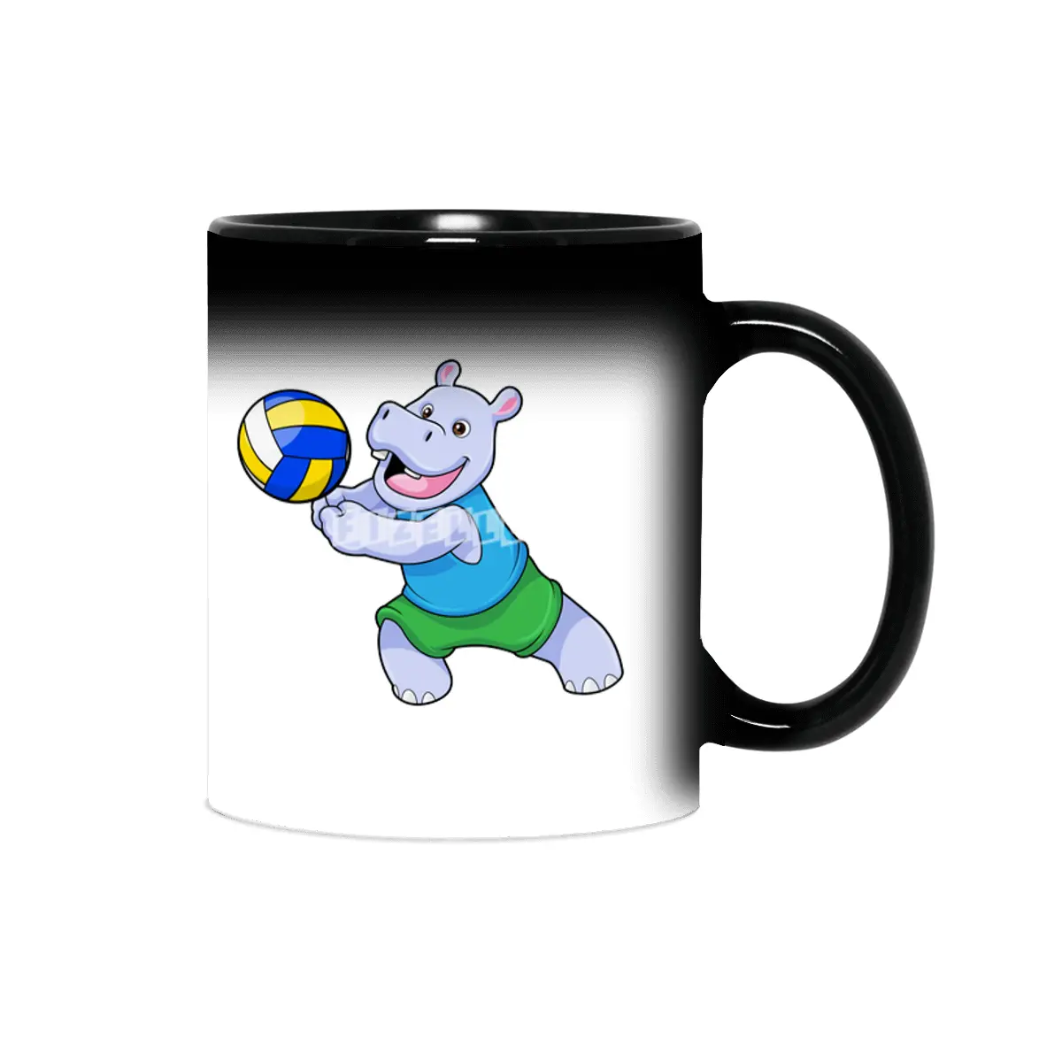 Hippo as Volleyball player with Volleyball Sihirli Kupa