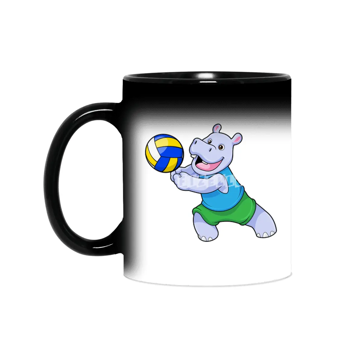 Hippo as Volleyball player with Volleyball Sihirli Kupa