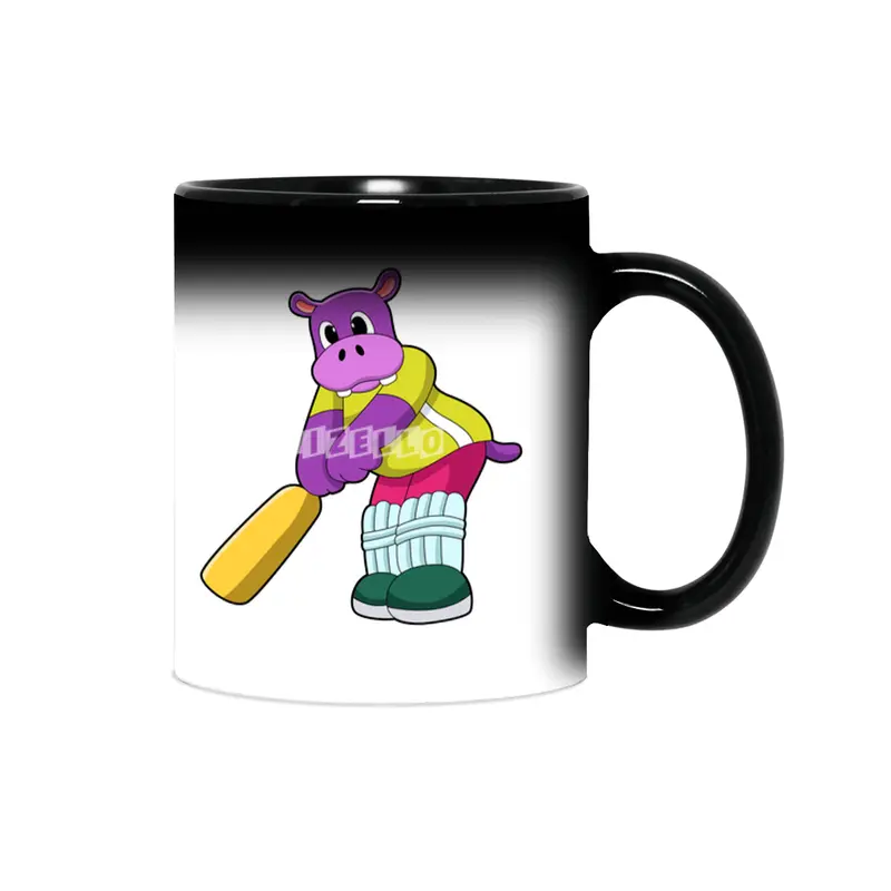 Hippo at Cricket with Cricket bat Sihirli Kupa