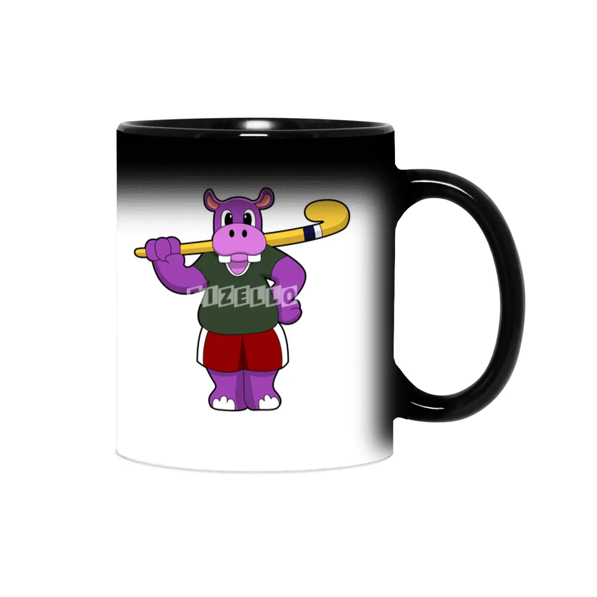 Hippo at Hockey with Hockey bat Sihirli Kupa