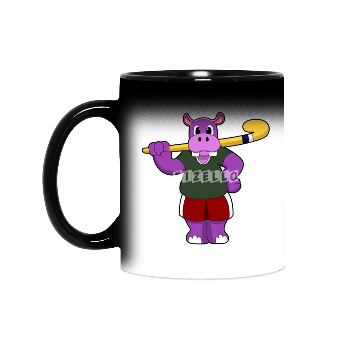 Hippo at Hockey with Hockey bat Sihirli Kupa