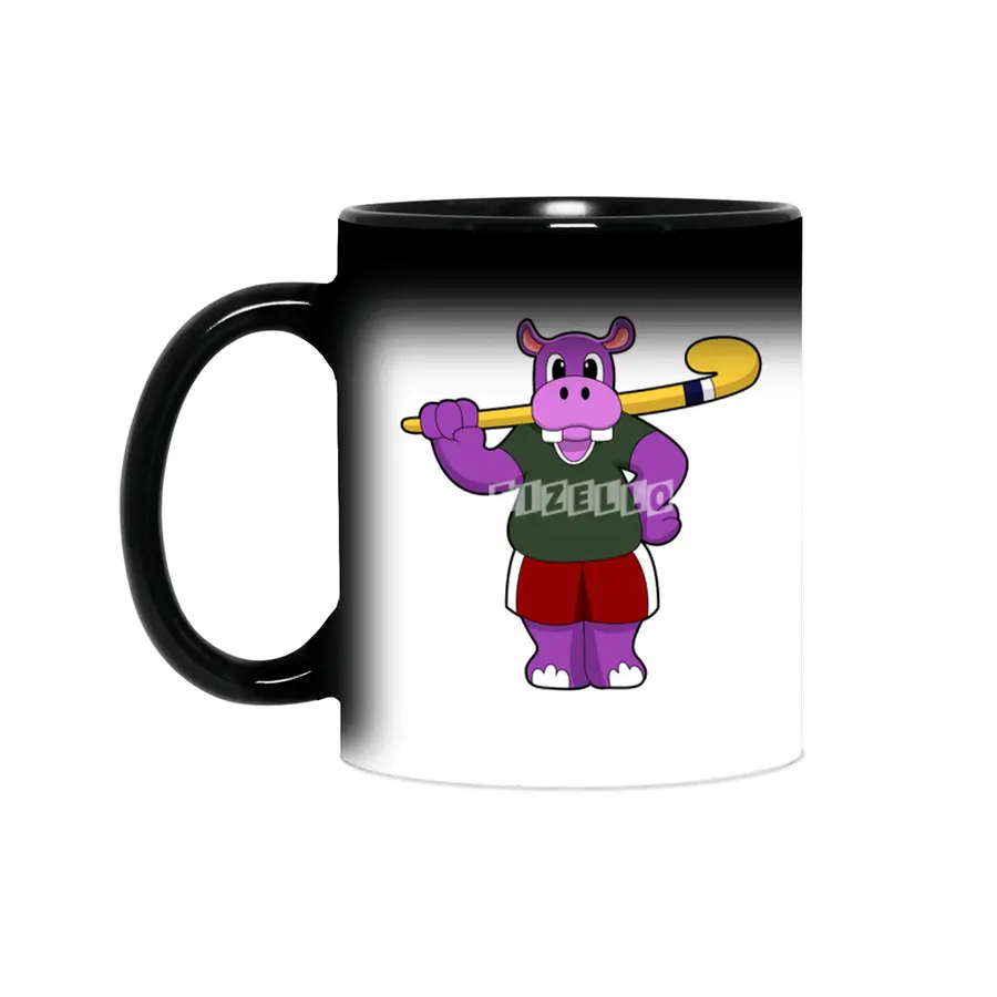 Hippo at Hockey with Hockey bat Sihirli Kupa