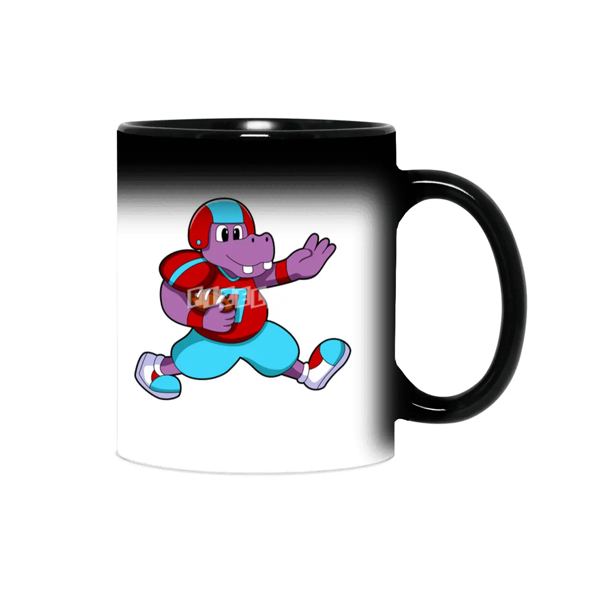 Hippo at Sports with Football & Helmet Sihirli Kupa