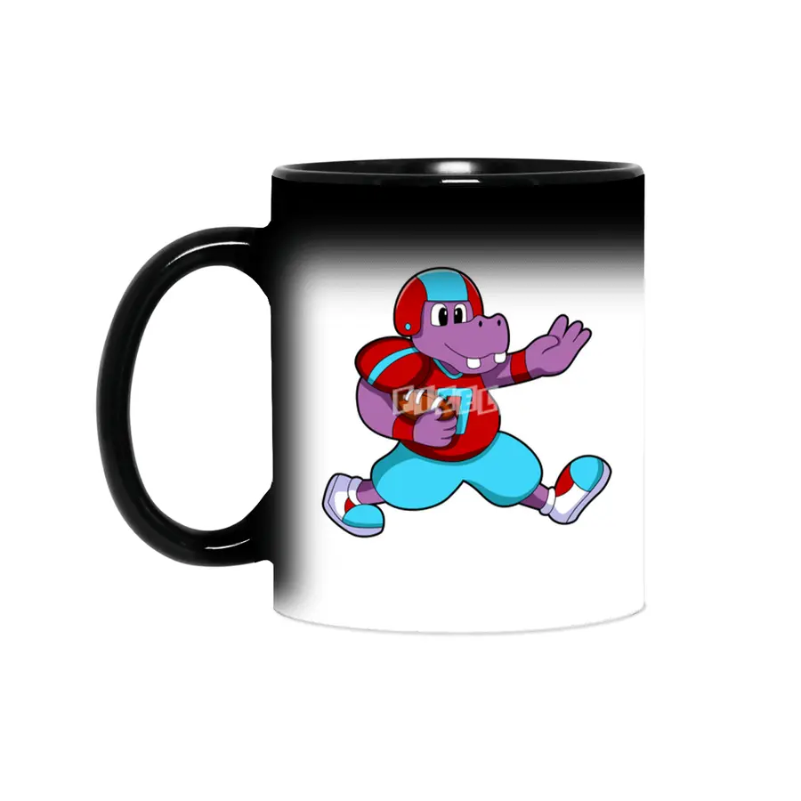 Hippo at Sports with Football & Helmet Sihirli Kupa