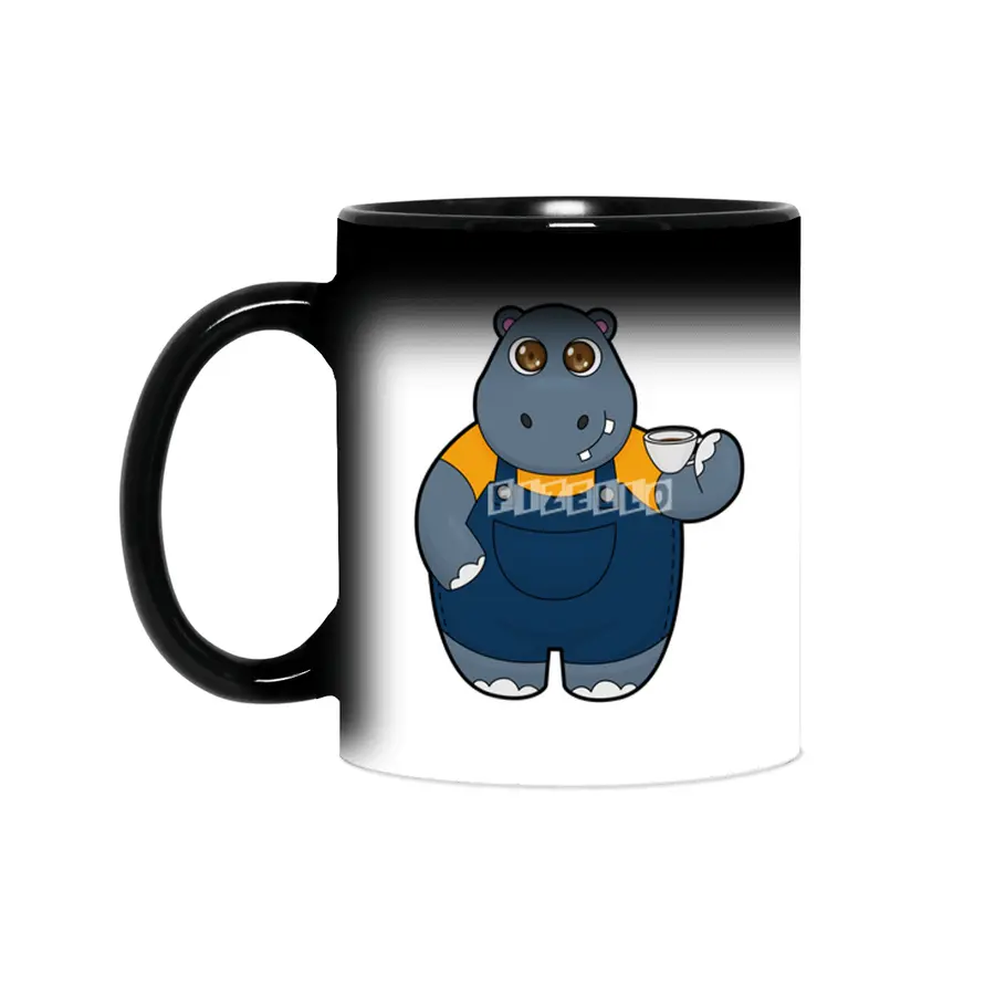 Hippo with Cup of Coffee Sihirli Kupa
