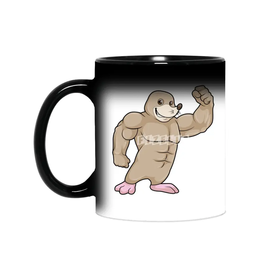 Mole as Bodybuilder with big Muscles Sihirli Kupa