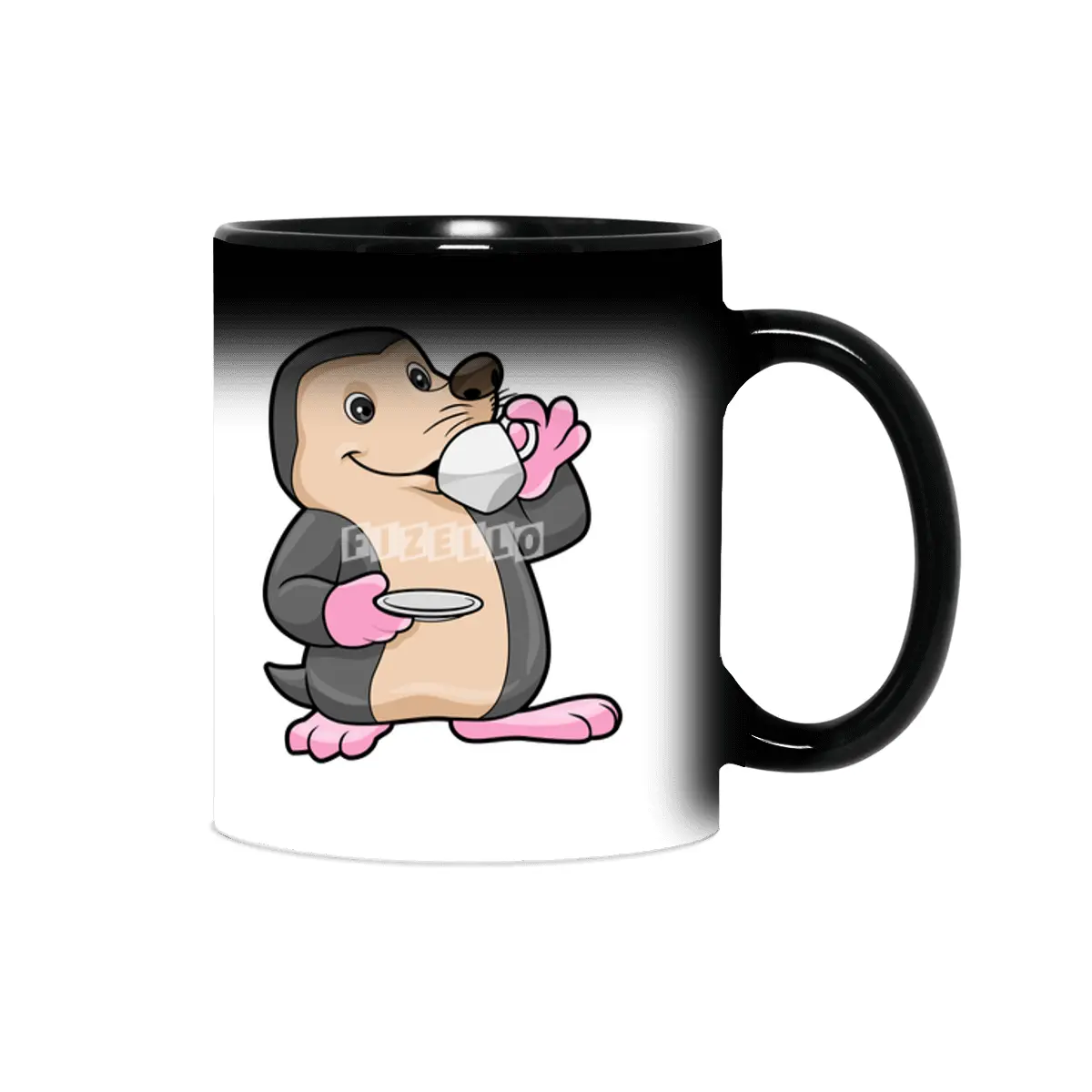Mole with Cup of Coffee & Saucer Sihirli Kupa
