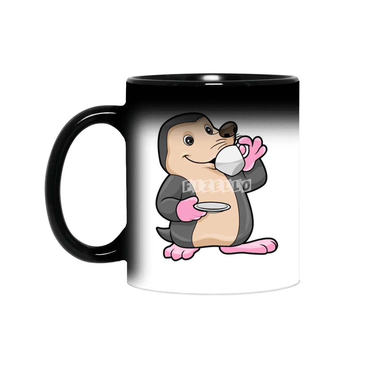 Mole with Cup of Coffee & Saucer Sihirli Kupa