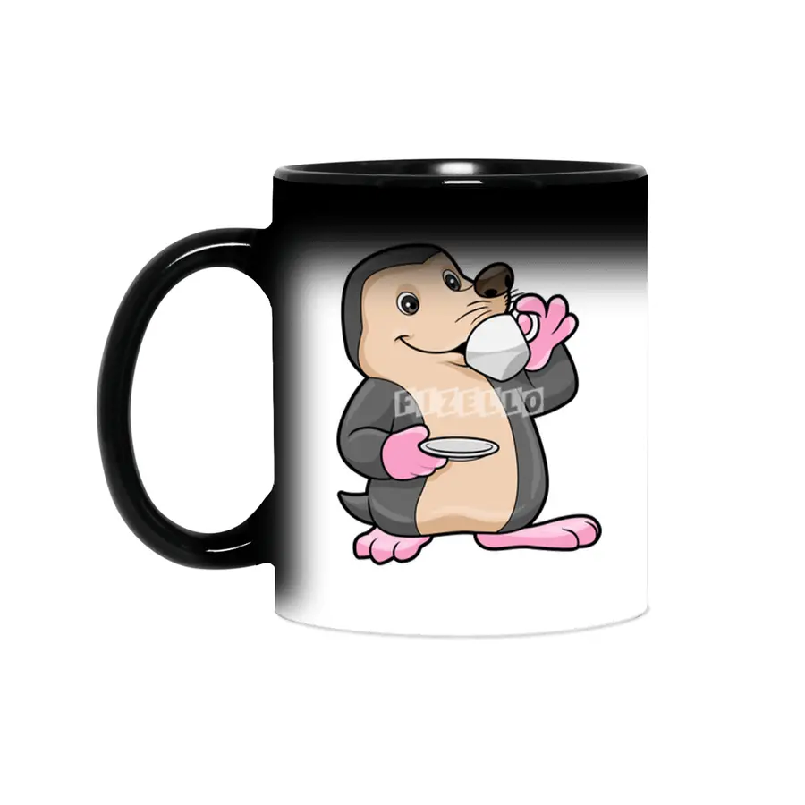 Mole with Cup of Coffee & Saucer Sihirli Kupa
