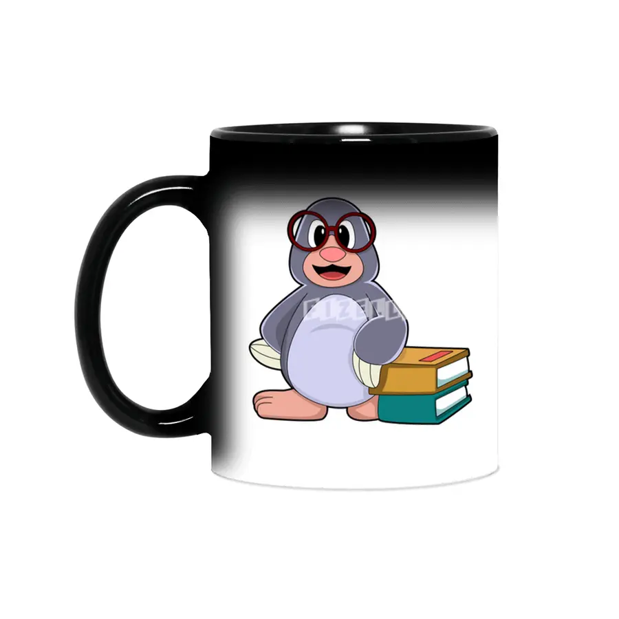 Mole with Glasses & Books Sihirli Kupa