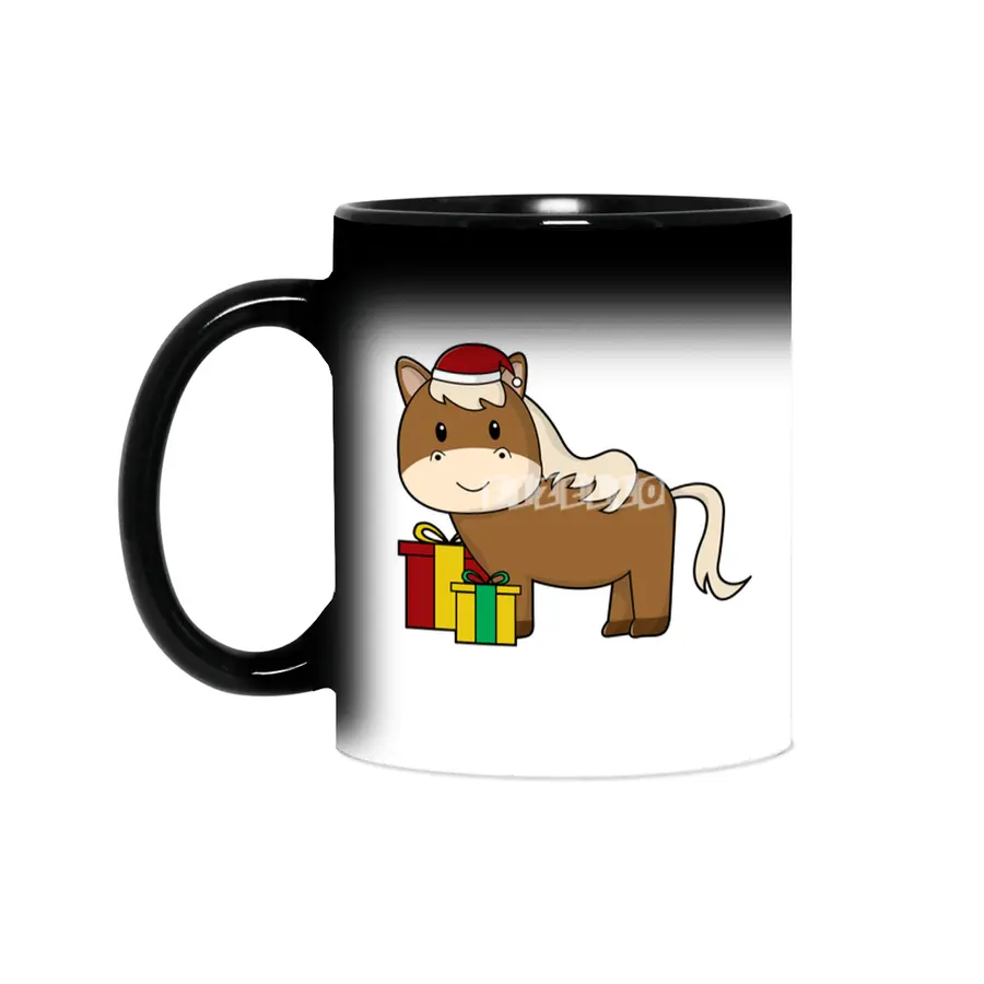 Horse with Santa hat & Gifts Sihirli Kupa