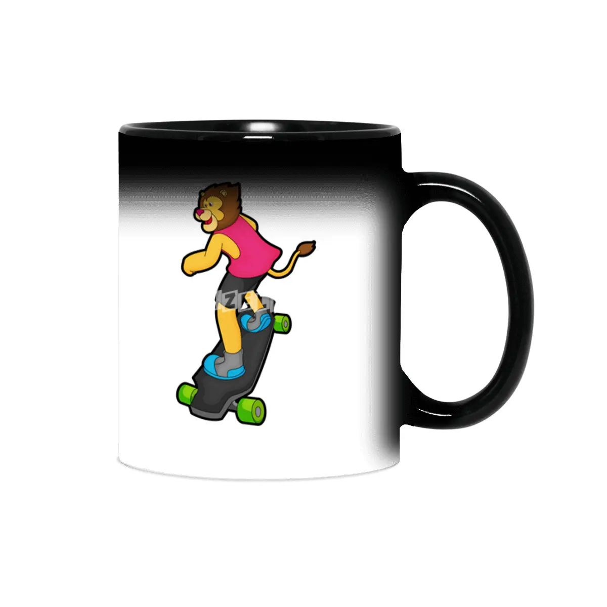 Lion as Skateboarder with Skateboard Sihirli Kupa