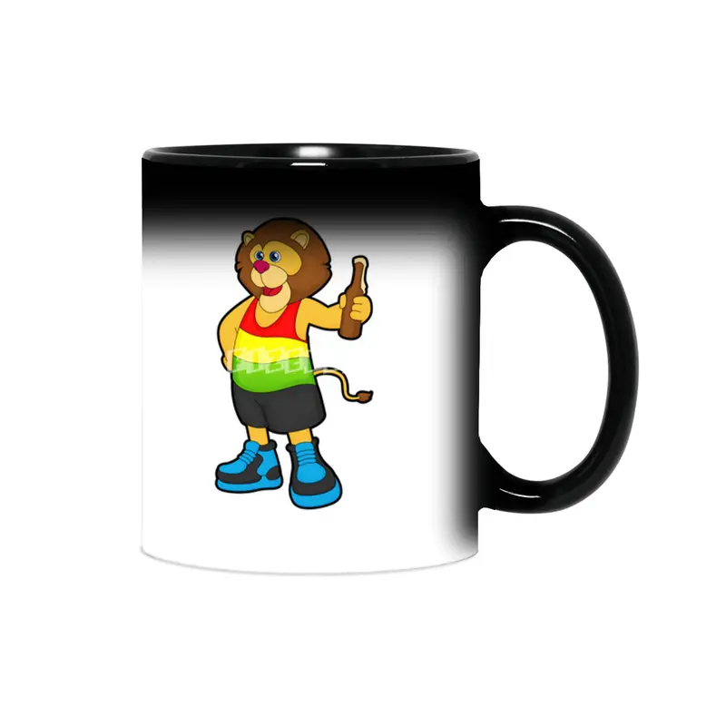 Lion with Bottle of Beer & Rainbow Tank top Sihirli Kupa
