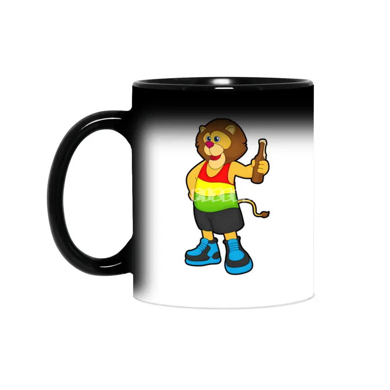 Lion with Bottle of Beer & Rainbow Tank top Sihirli Kupa
