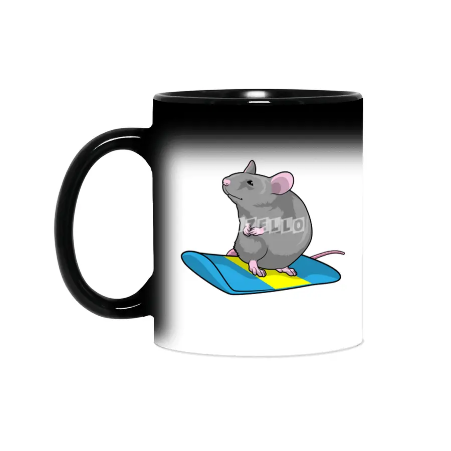 Mouse as Snowboarder with Snowboard Sihirli Kupa