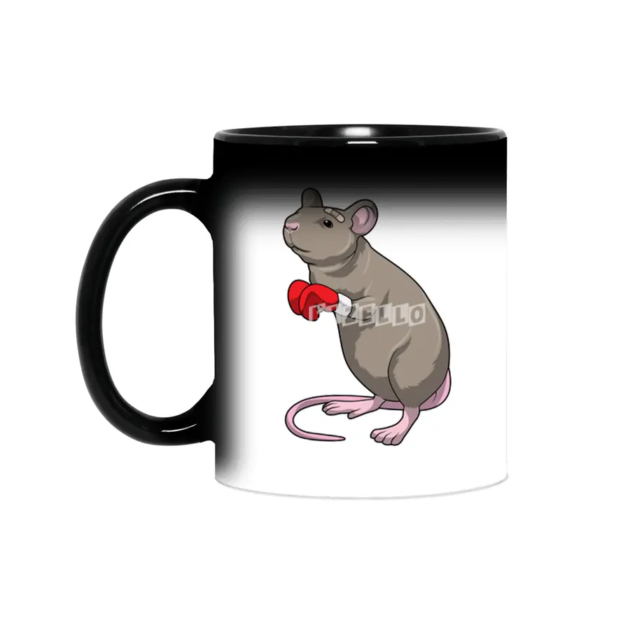 Mouse at Boxing with Boxing gloves Sihirli Kupa