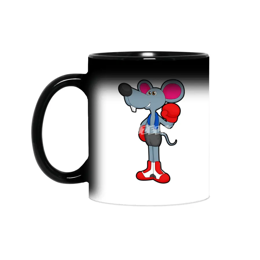 Mouse at Boxing with Boxing gloves Sihirli Kupa