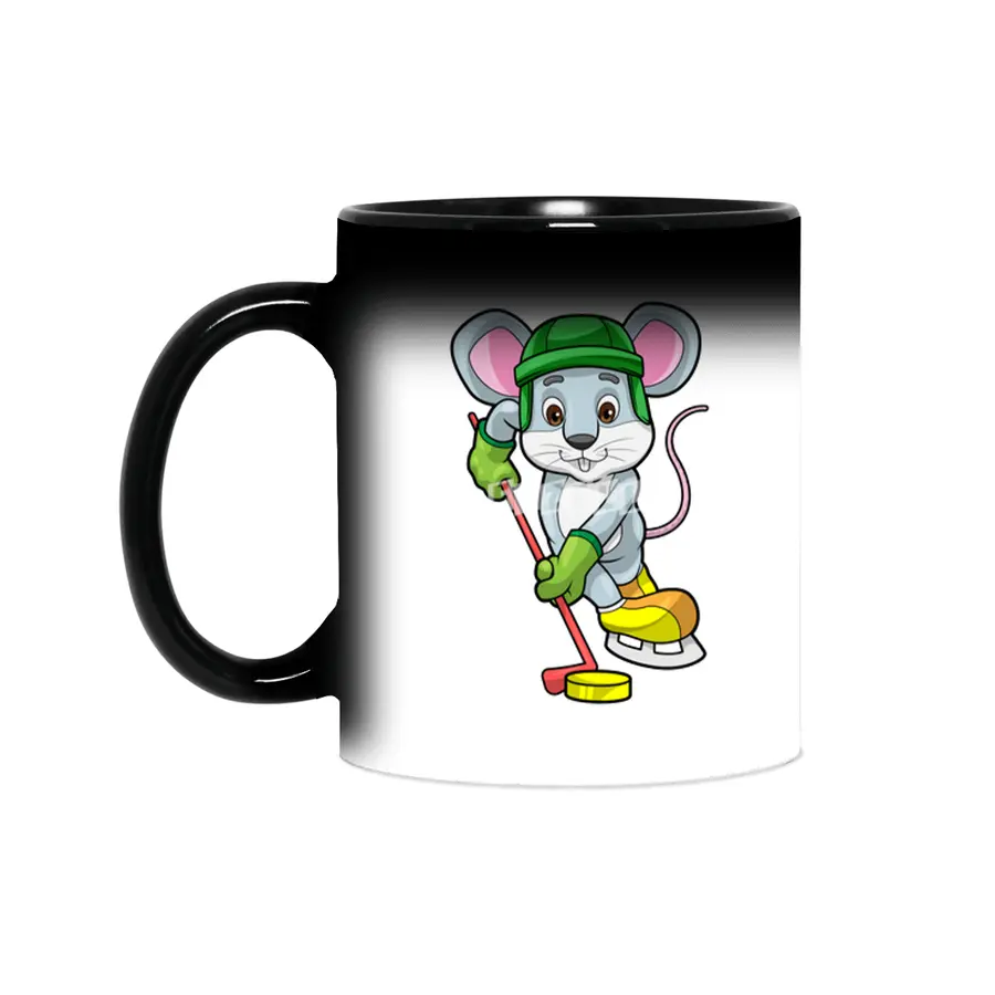 Mouse at Ice hockey with Ice hockey stick Sihirli Kupa
