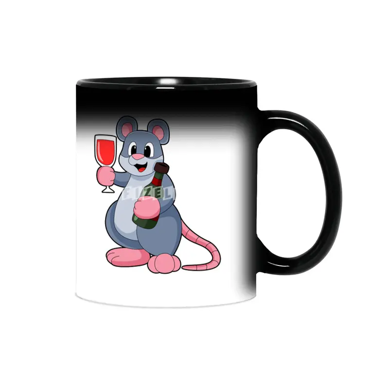 Mouse with Glass of Wine & Bottle Wine Sihirli Kupa