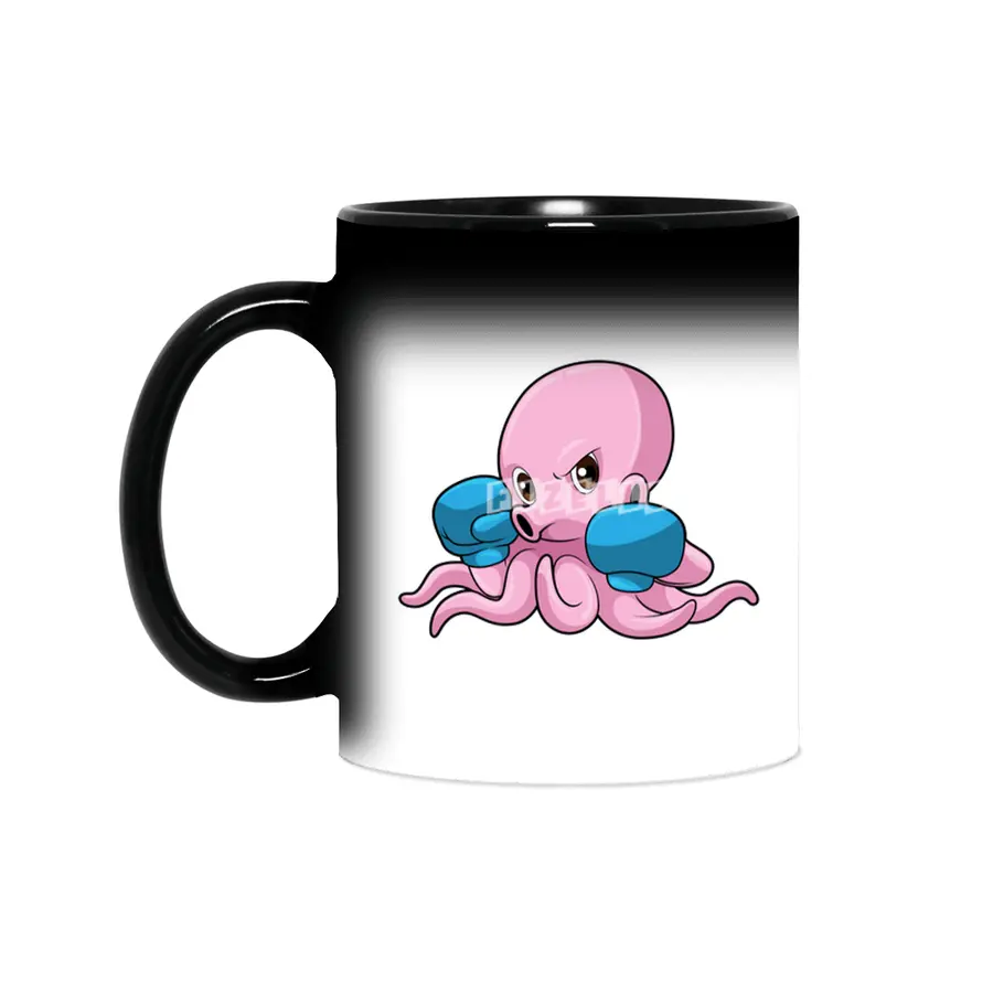 Octopus as Boxer with Boxing gloves Sihirli Kupa