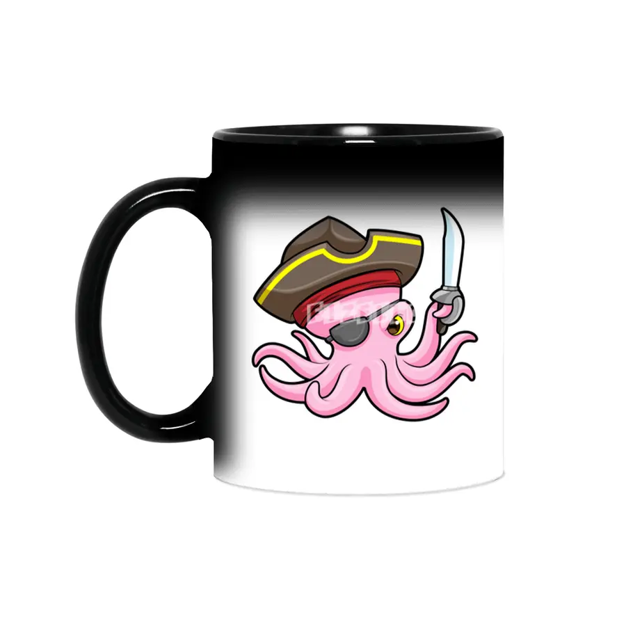 Octopus as Pirate with Saber & Eye patch Sihirli Kupa